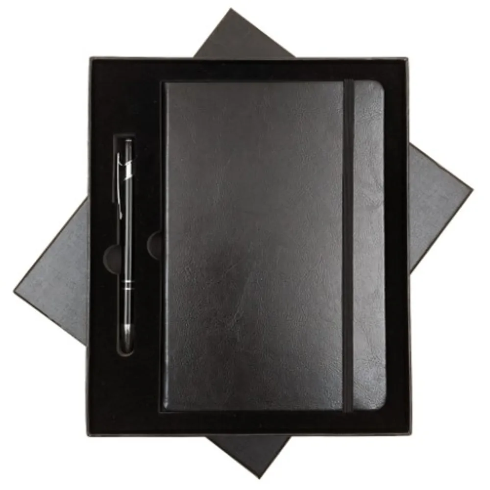 Kit Bloco de Anotações + Caneta + Box-A5-5+HC001BB+A5BOX