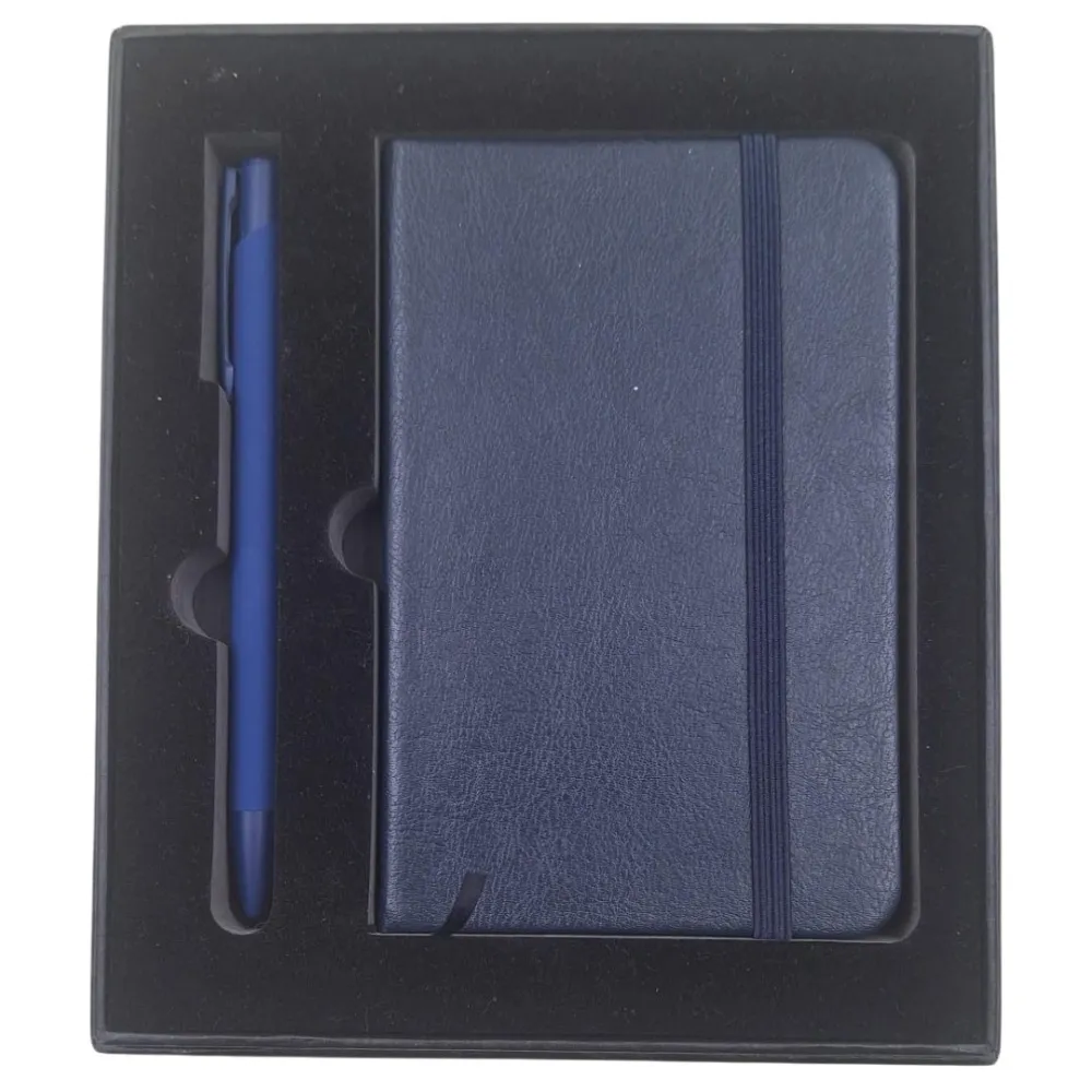 Kit Bloco de Anotações, Caneta e Caixa-A6-6+24028B+A6-BOX