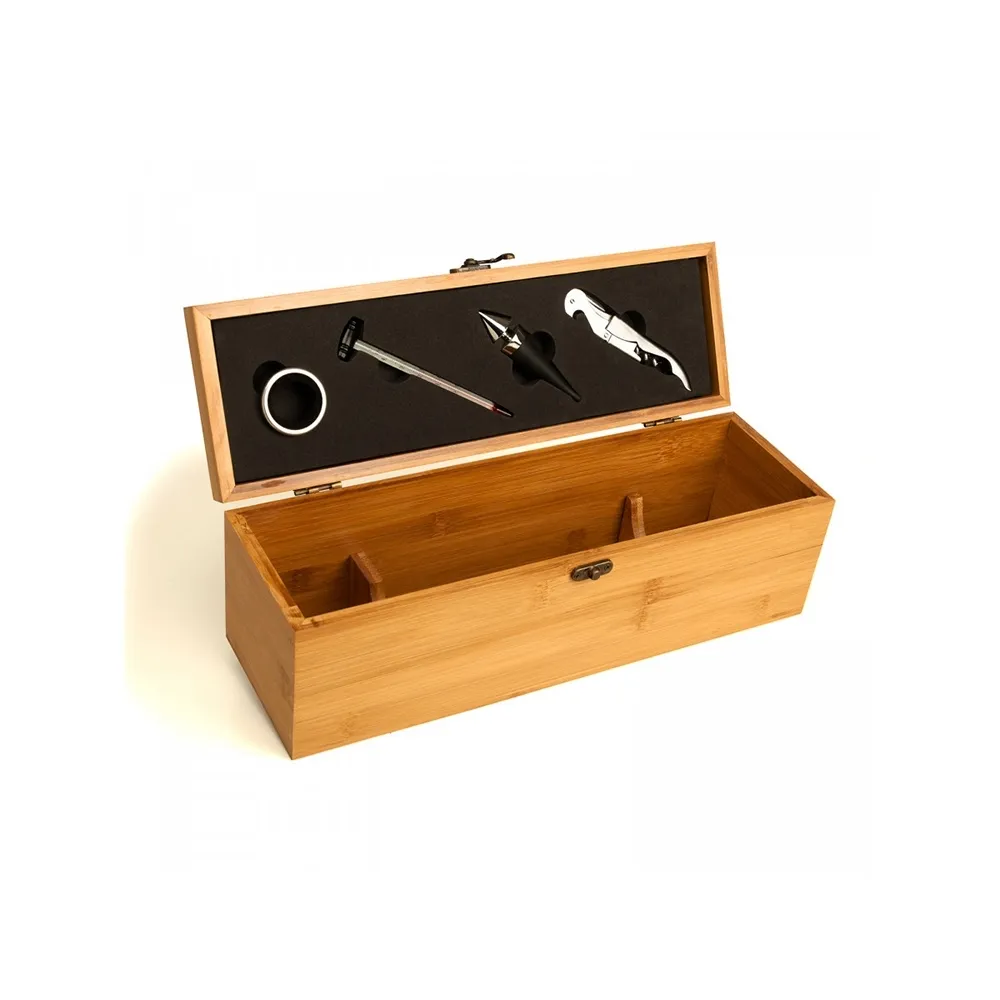 Estojo Em Bambu Com Acessórios - 5 Pçs-BC0007SM
