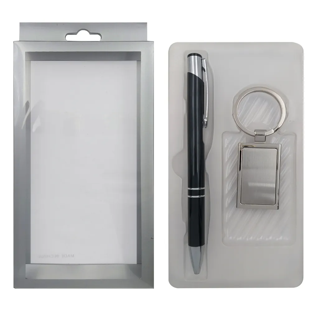 Kit Caneta E Chaveiro Em Metal