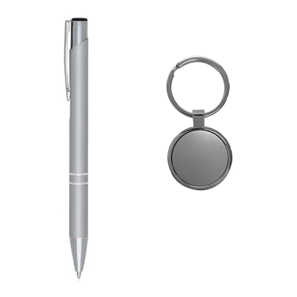 Kit Caneta E Chaveiro Em Alumínio 
