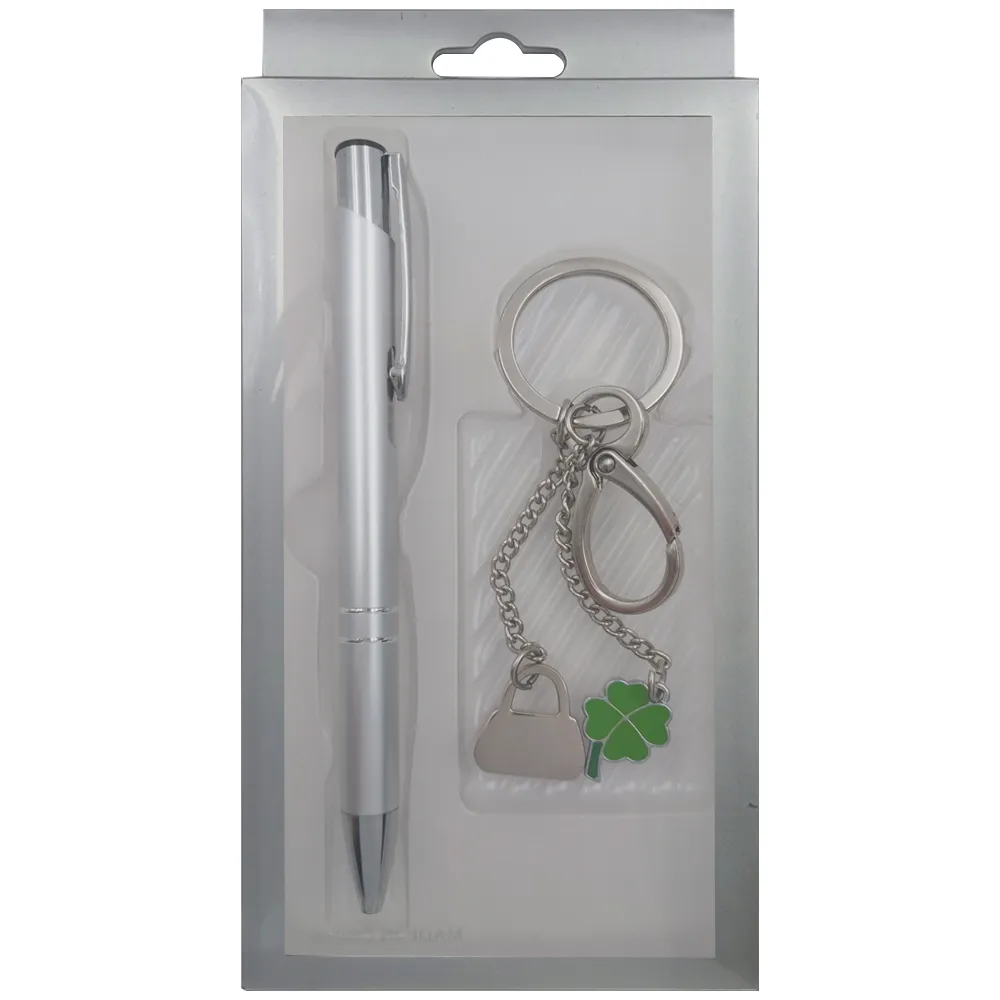 Kit Caneta E Chaveiro Em Metal-9997B+NS0585+PVC2IN1