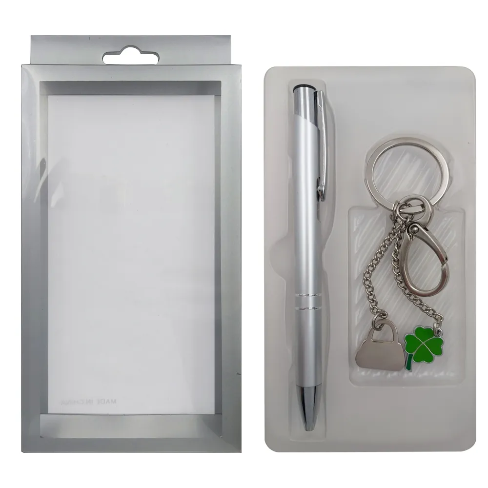 Kit Caneta E Chaveiro Em Metal