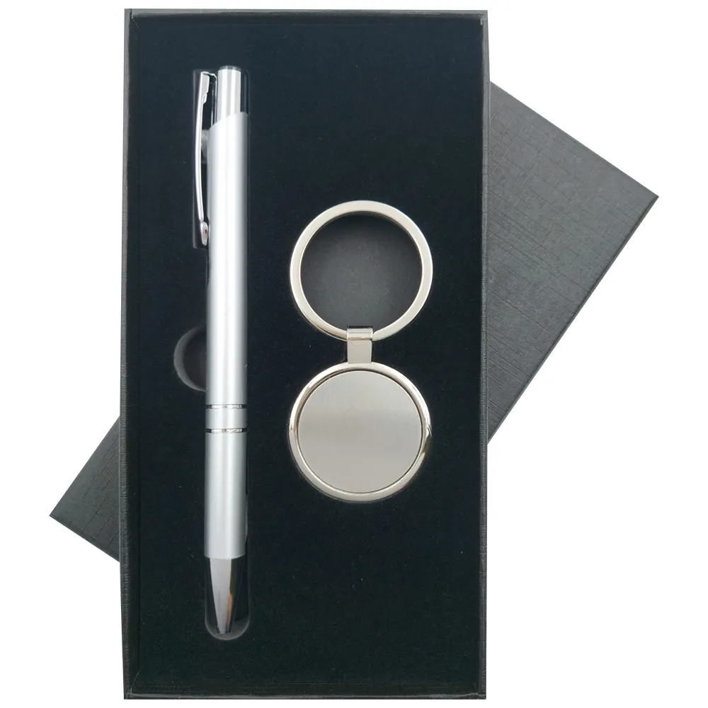 Kit Caneta E Chaveiro Em Alumínio -PB2001+9997B+HJ-1655SL