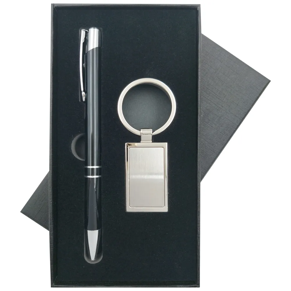 Kit Caneta E Chaveiro Em alumínio -PB2001+9997B+HJ-1955BK