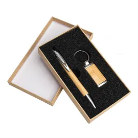 Imagem do produto Kit Caneta e Chaveiro Bambu