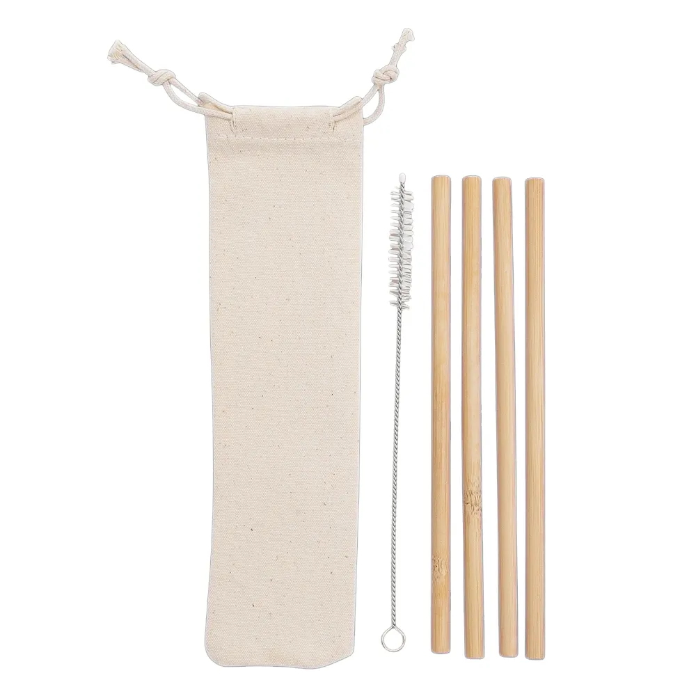 Produto - Kit Canudos de Bambu com Escova de Limpeza