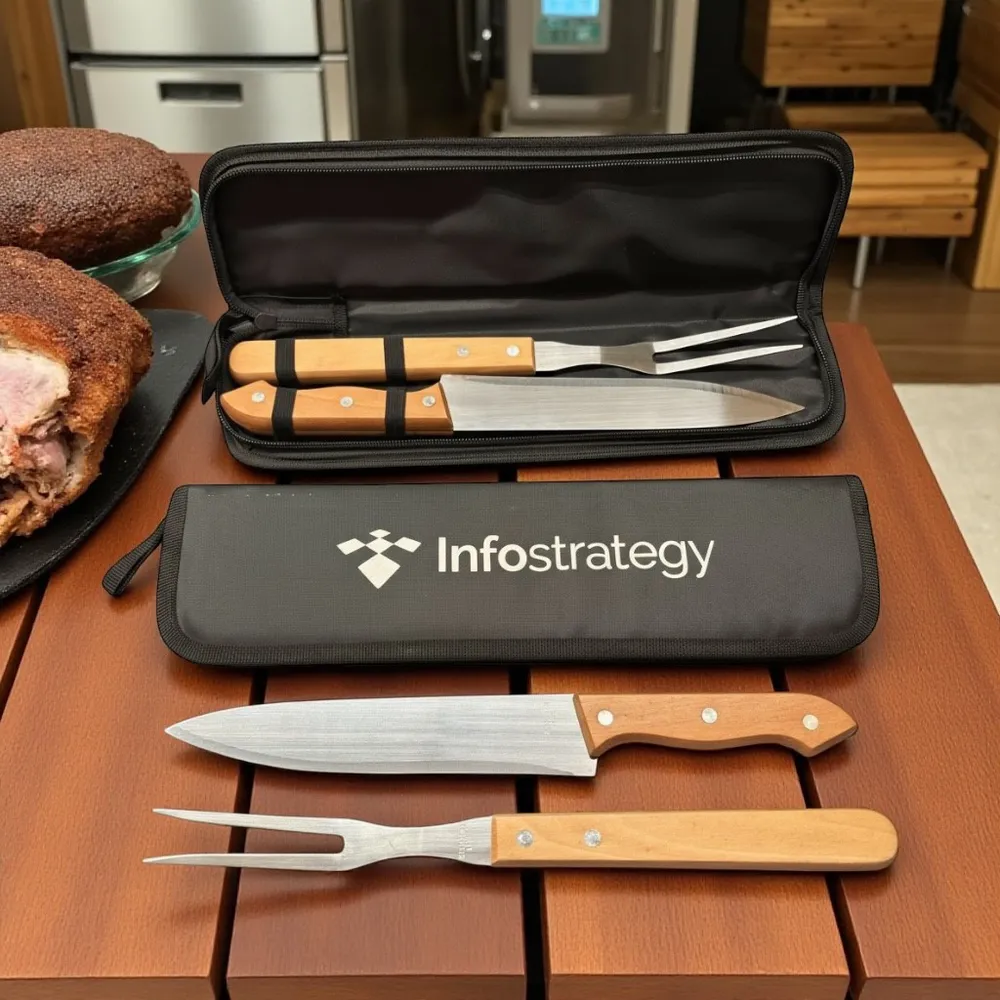 Kit Churrasco 2 Peças – Personalizado com Estojo e Cabo de Madeira