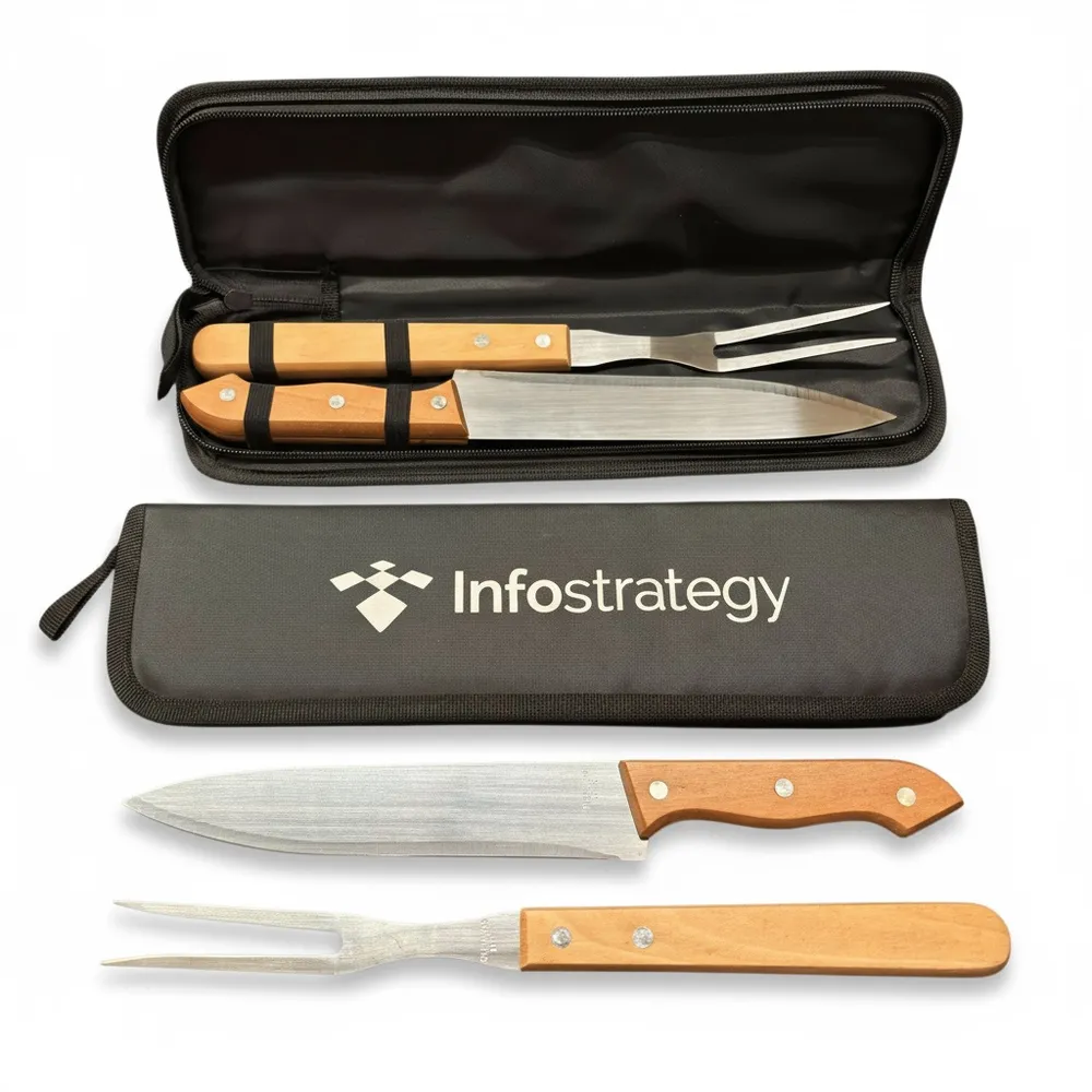 Kit Churrasco 2 Peças – Personalizado com Estojo e Cabo de Madeira