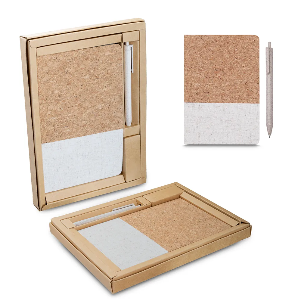 Kit Escritório A5 Capa em Cortiça e Caneta P Reciclado-CAD300P
