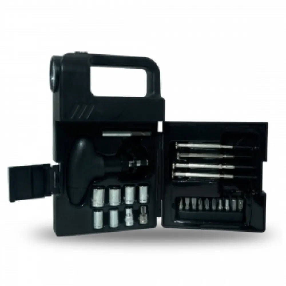 #Kit Ferramenta 24 Peças com Lanterna