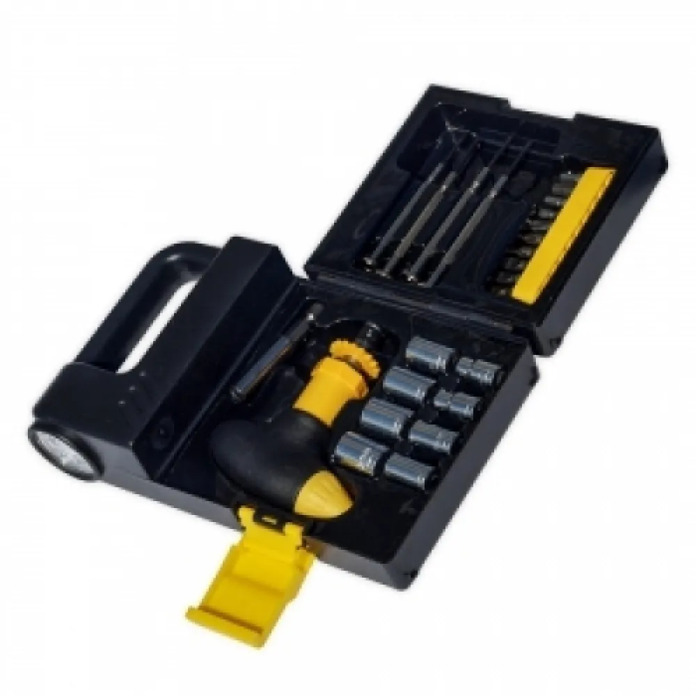 #Kit Ferramenta 24 Peças com Lanterna