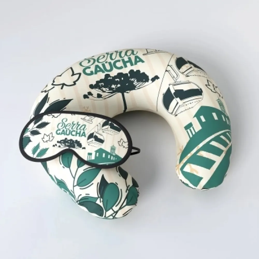 Kit Viagem 2 Almofada de Pescoço + Máscara Dormir