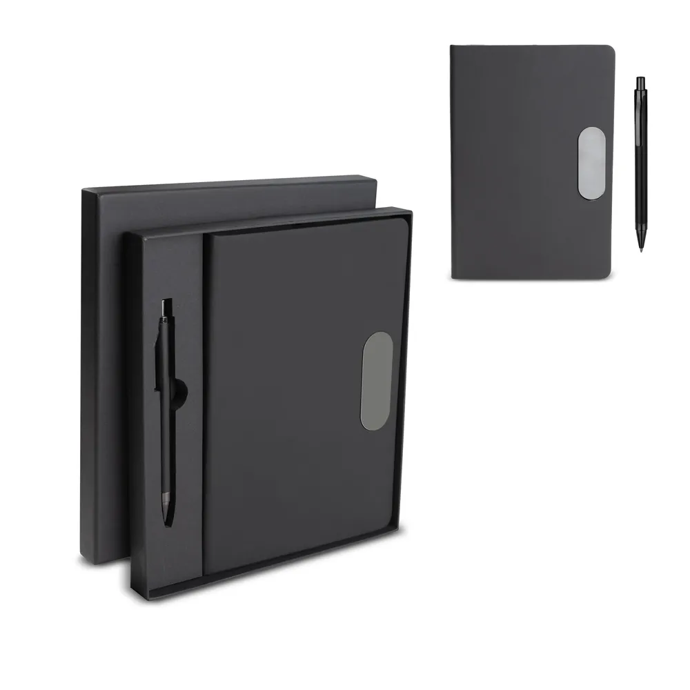Kit escritório A5 em PU e Caneta Metalica-CAD455