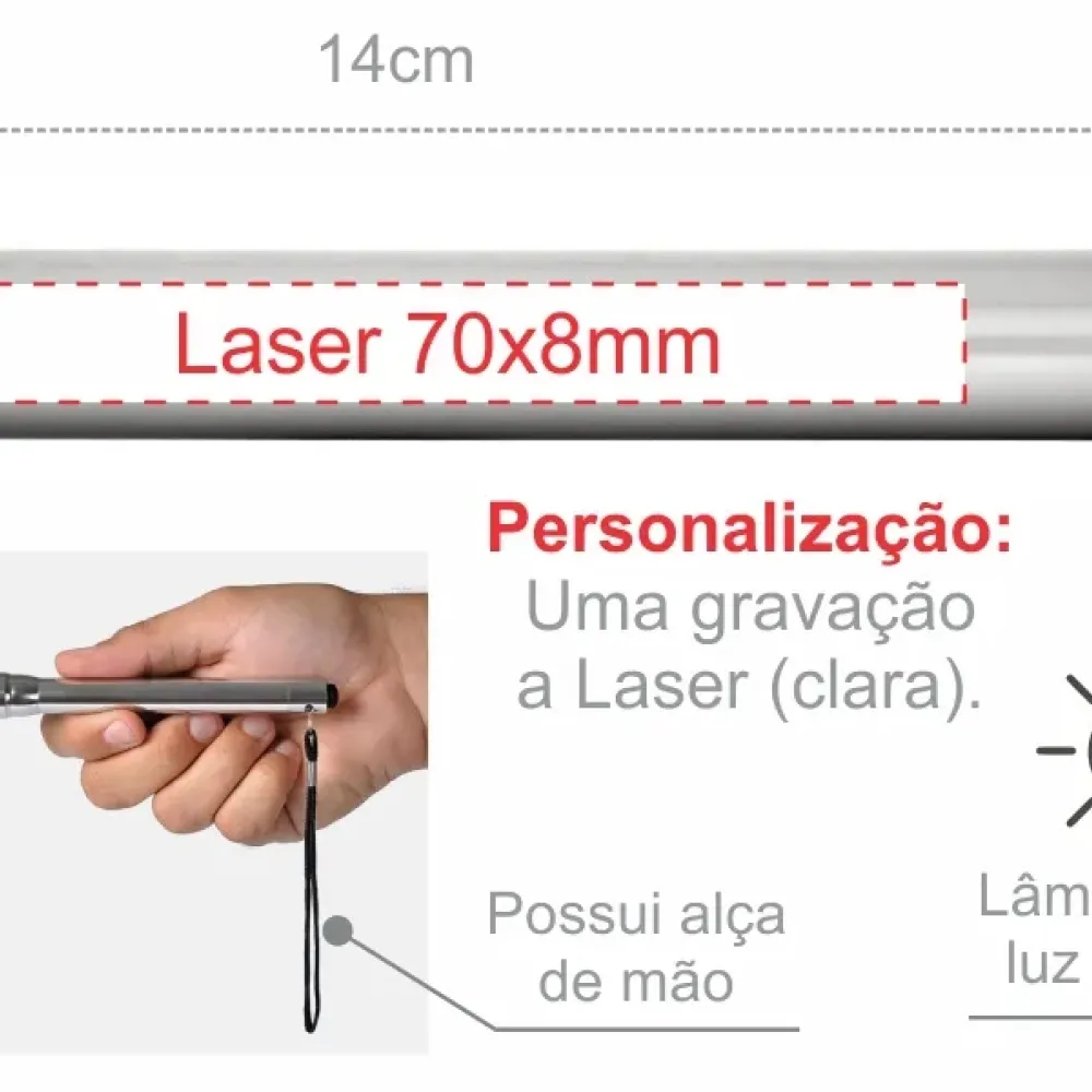 LANTERNA DE ALUMÍNIO PARA PILHA AAA