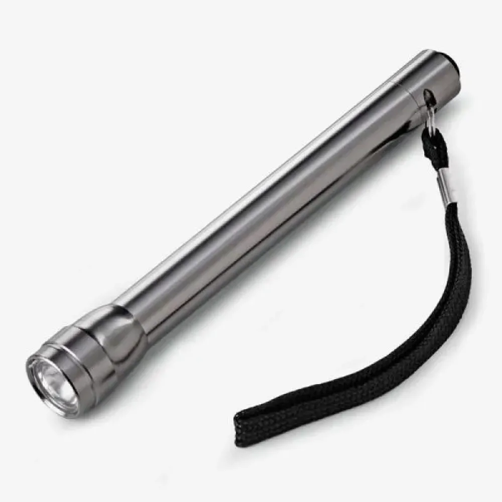 LANTERNA DE ALUMÍNIO PARA PILHA AAA PRATA-LN-00200-PRA