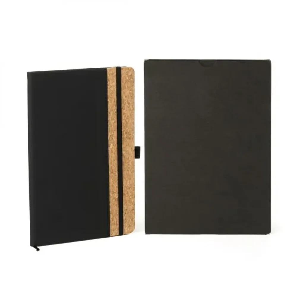 CADERNO C/ PAUTA - PRETO - 14X21CM