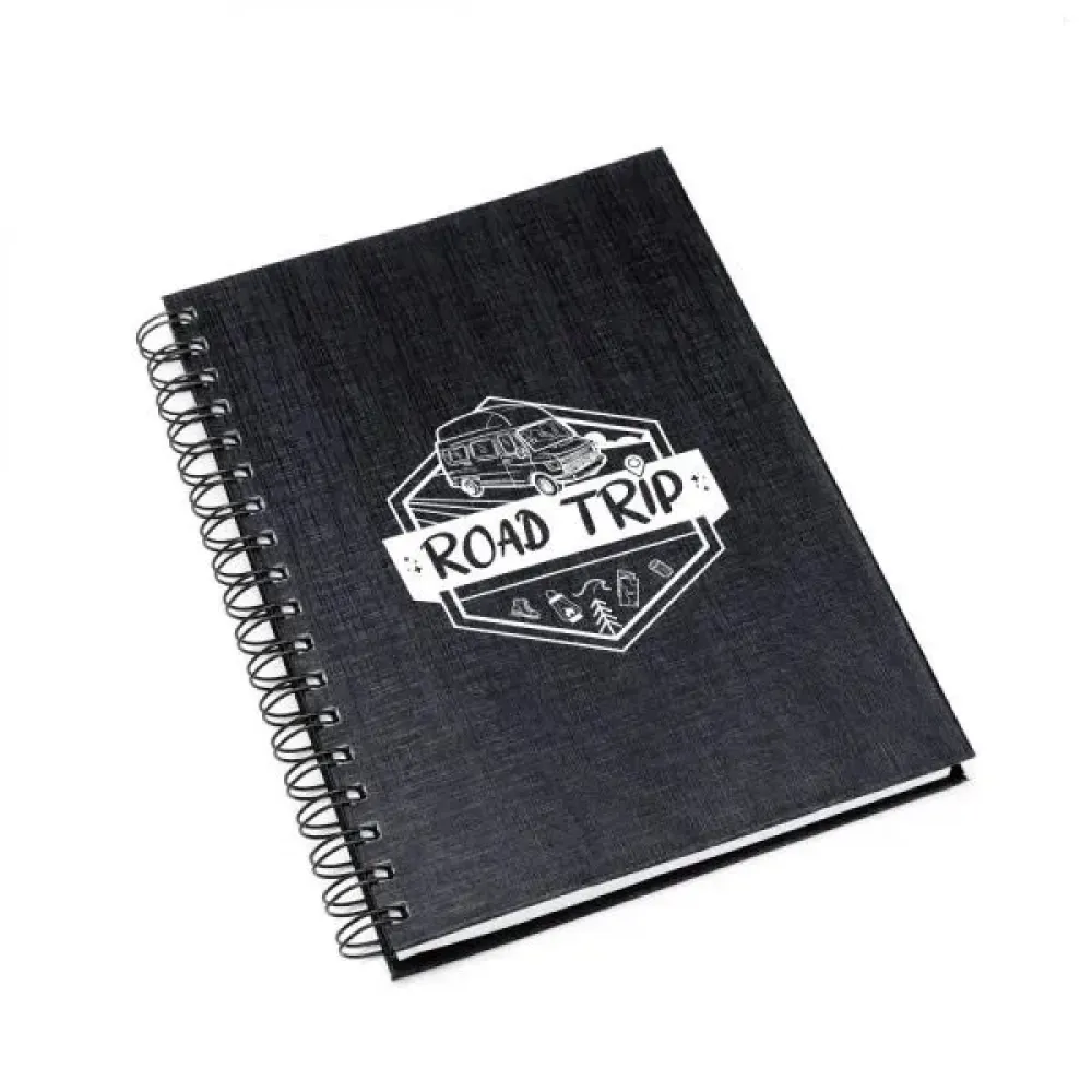 CADERNO PAUTADO COM WIRE-O - PRETO - 23,5X18CM - 100 FLS