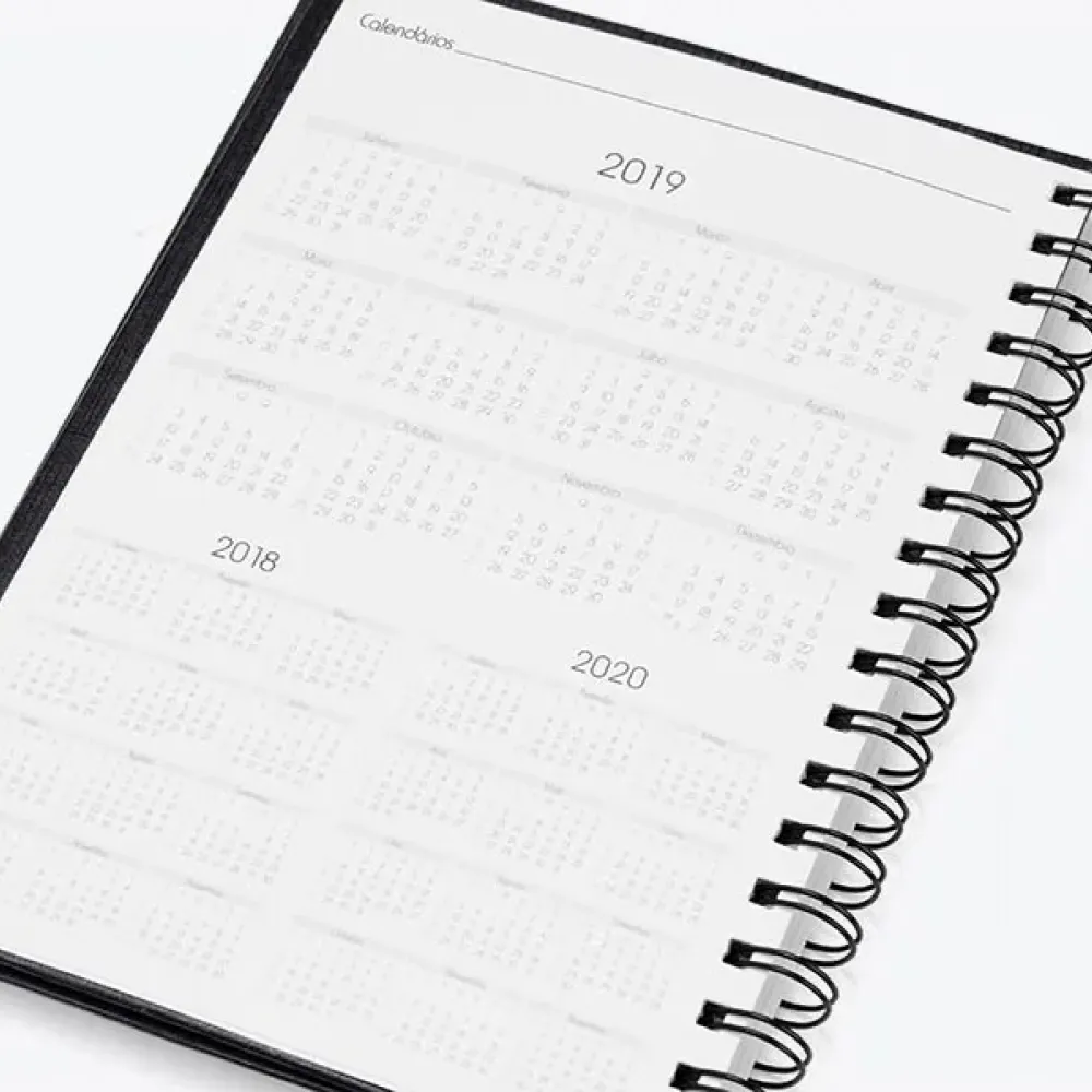 CADERNO PAUTADO COM WIRE-O - PRETO - 23,5X18CM - 100 FLS