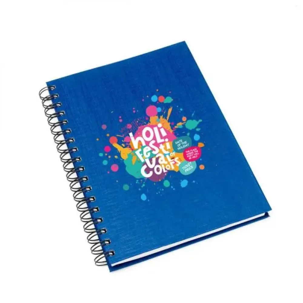 CADERNO PAUTADO COM WIRE-O - AZUL - 23,5X18CM - 100 FLS