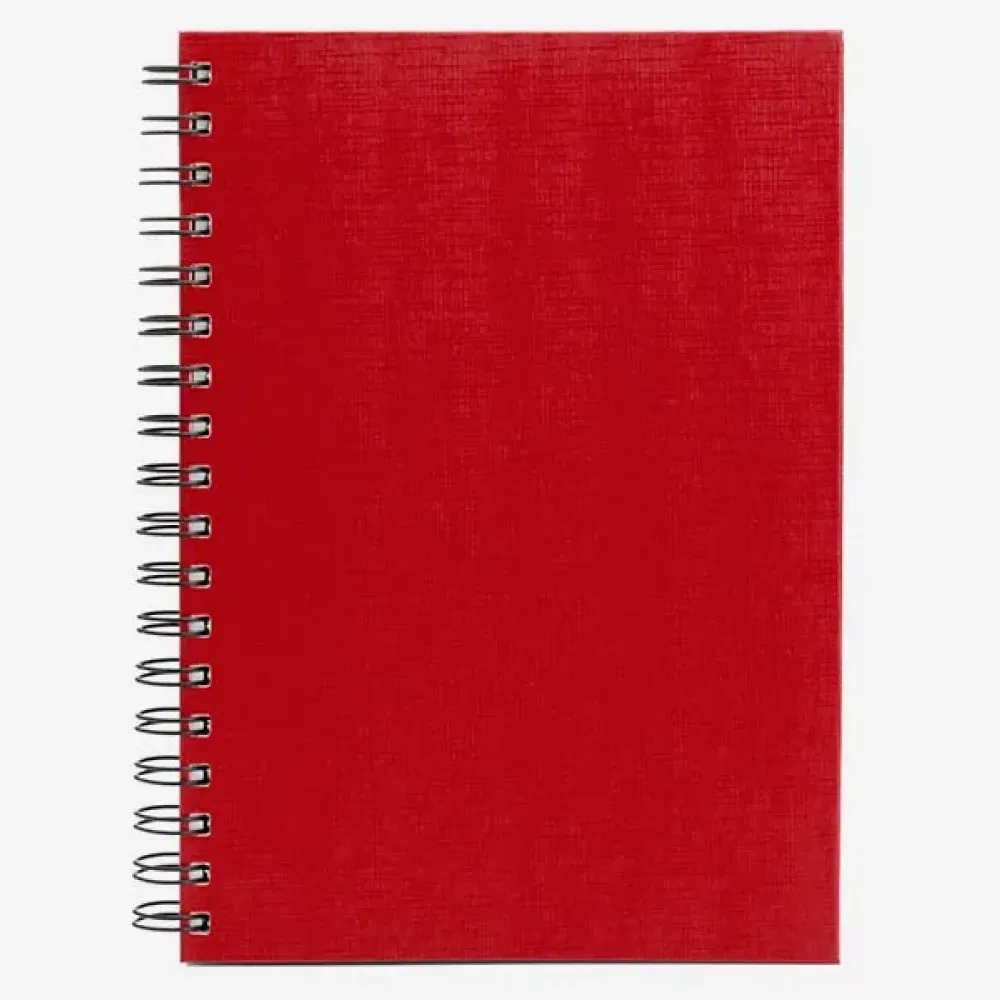 CADERNO PAUTADO COM WIRE-O - VERMELHO - 23,5X18CM - 100 FLS