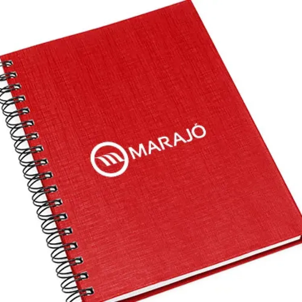 CADERNO PAUTADO COM WIRE-O - VERMELHO - 23,5X18CM - 100 FLS