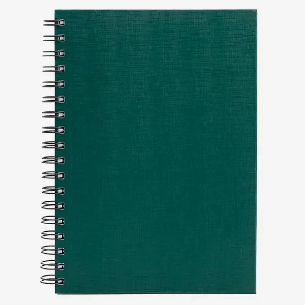 CADERNO PAUTADO COM WIRE-O - VERDE - 23,5X18CM - 100 FLS