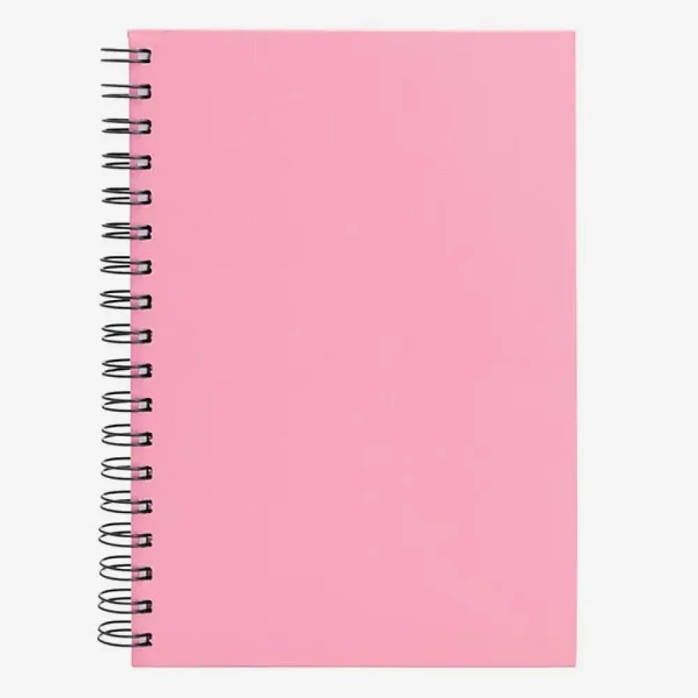 CADERNO PAUTADO COM WIRE-O - ROSA - 23,5X18CM - 100 FLS