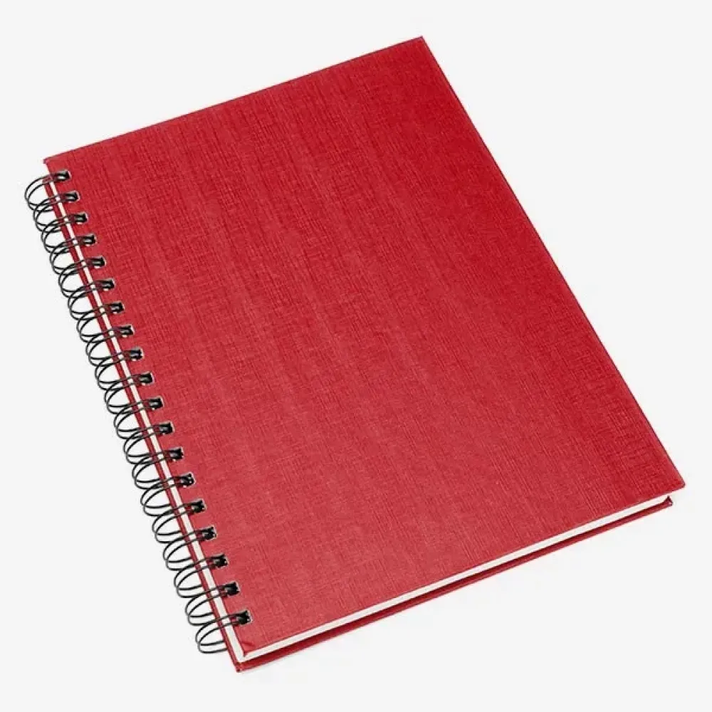 CADERNO PAUTADO COM WIRE-O - VERMELHO - 25,5X19,5CM - 100 FLS-LE-30614