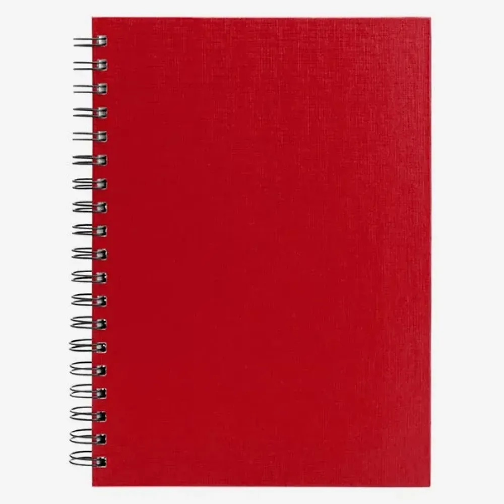 CADERNO PAUTADO COM WIRE-O - VERMELHO - 25,5X19,5CM - 100 FLS