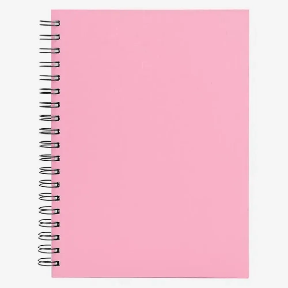 CADERNO PAUTADO COM WIRE-O - ROSA - 25,5X19,5CM - 100 FLS