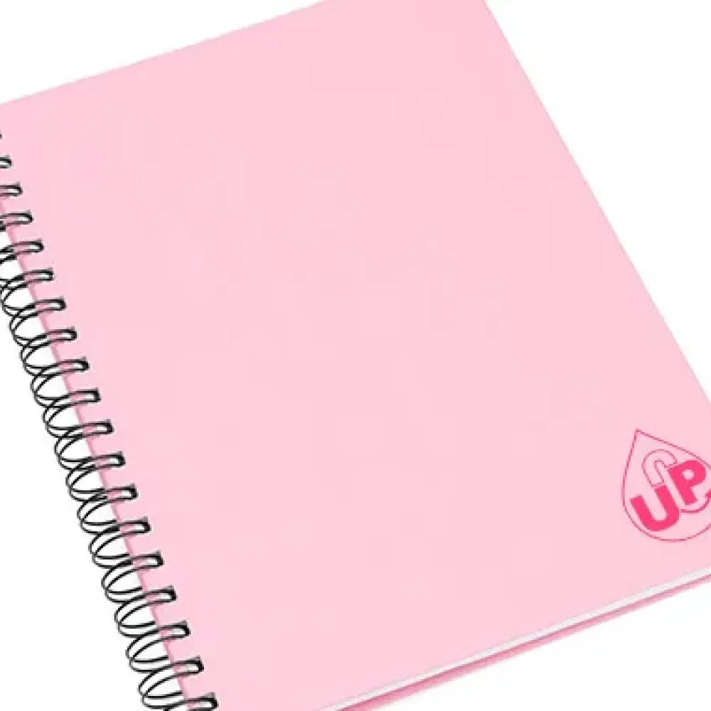 CADERNO PAUTADO COM WIRE-O - ROSA - 25,5X19,5CM - 100 FLS