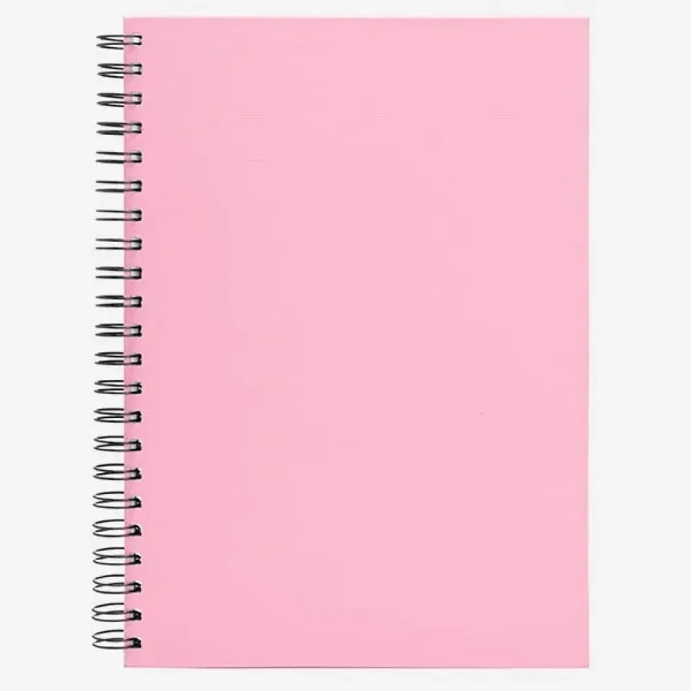 CADERNO PAUTADO COM WIRE-O - ROSA - 29X21,5CM - 100 FLS