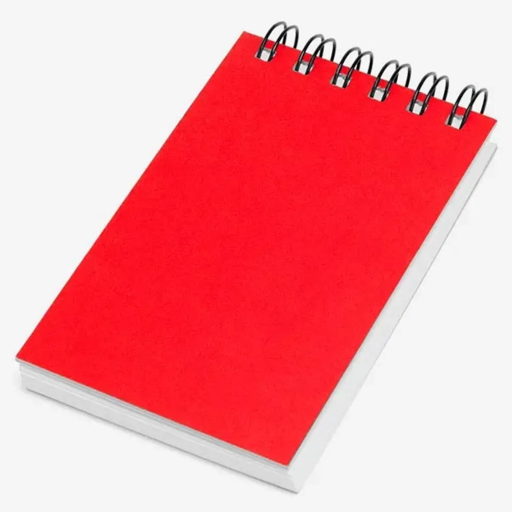 BLOCO PARA ANOTAÇÕES COM WIRE-O E PAUTA - VERMELHO-LE-32304