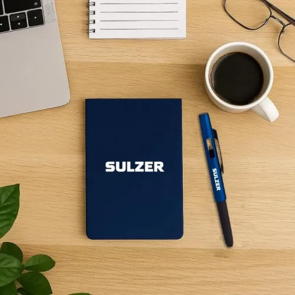 BLOCO PARA ANOTAÇÕES COM CANETA - AZUL