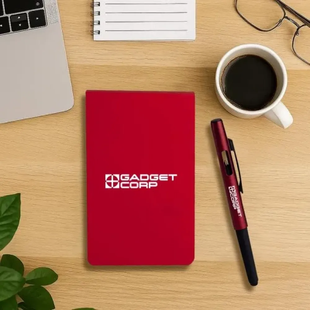 BLOCO PARA ANOTAÇÕES COM CANETA - VERMELHO