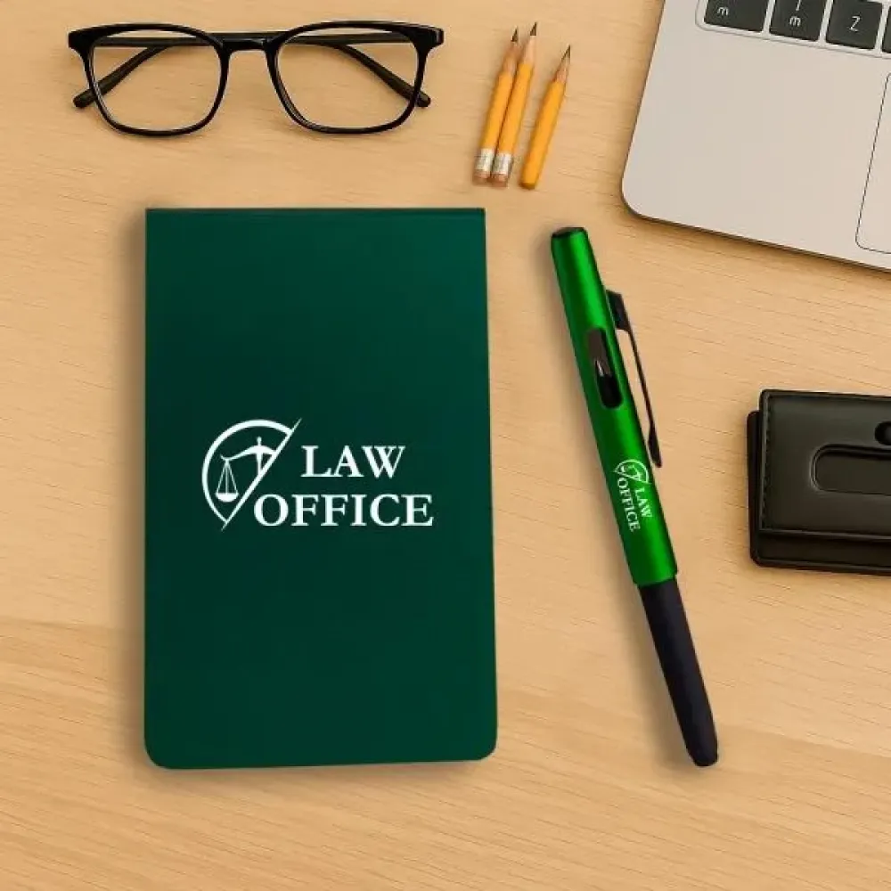 BLOCO PARA ANOTAÇÕES COM CANETA - VERDE