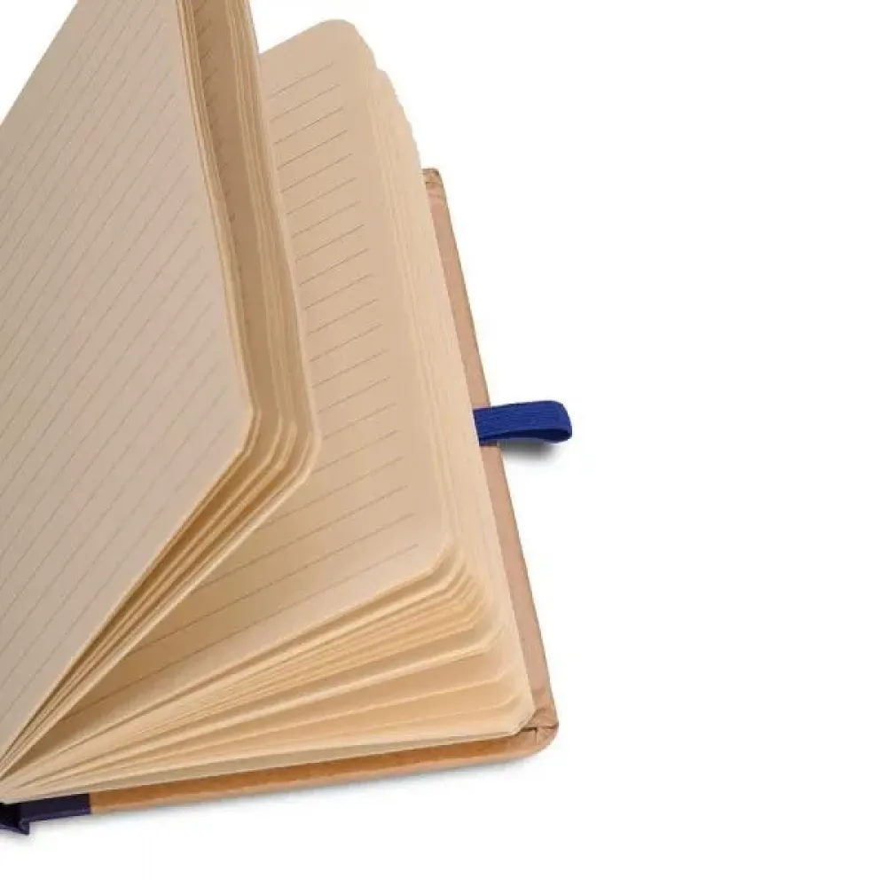 CADERNETA S/ PAUTA - 9,5X15,5 CM - BEGE/AZUL