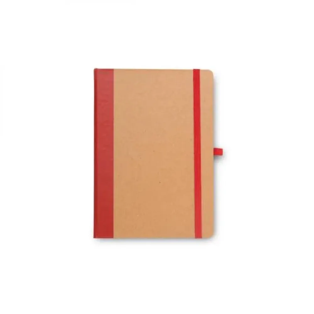 CADERNETA S/ PAUTA - 9,5X15,5 CM - BEGE/VERMELHO