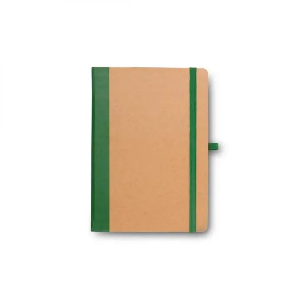 CADERNETA S/ PAUTA - 9,5X15,5 CM - BEGE/VERDE