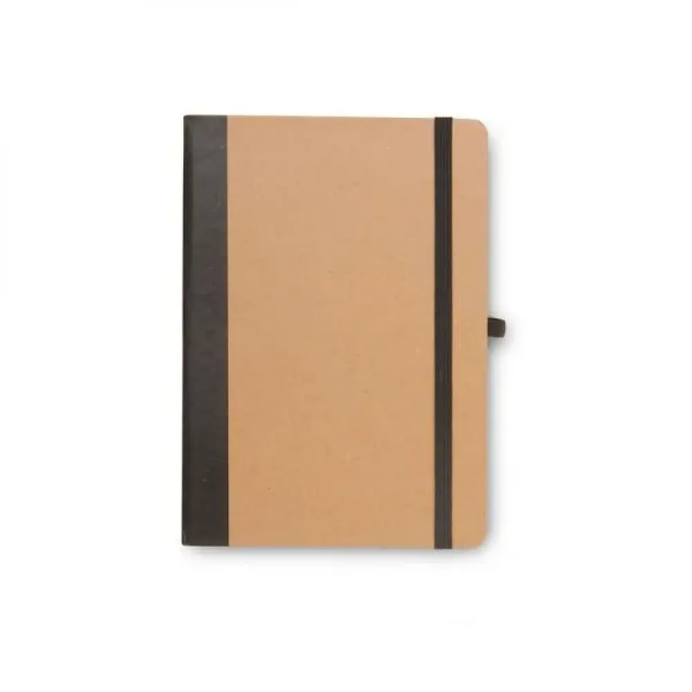 CADERNETA S/ PAUTA - 12,2X17CM - BEGE/PRETO