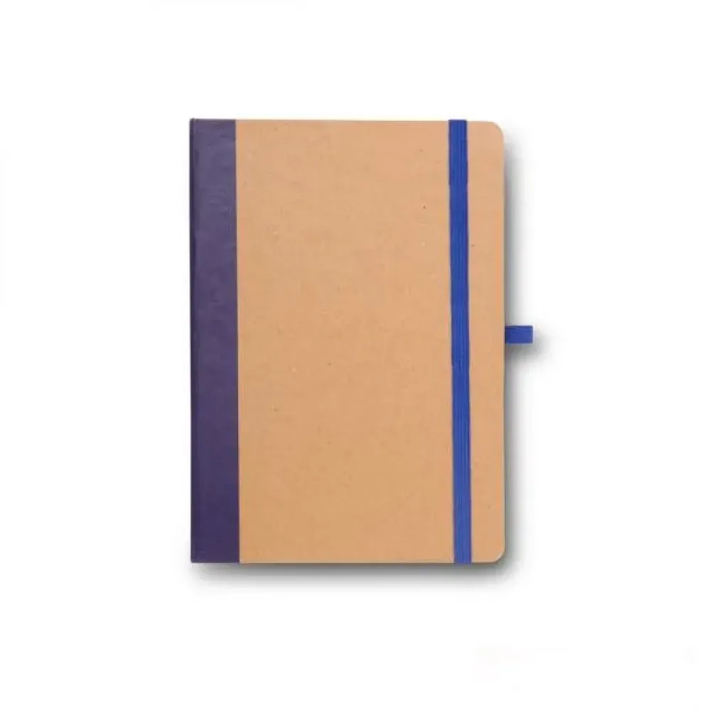 CADERNETA S/ PAUTA - 12,2X17CM - BEGE/AZUL