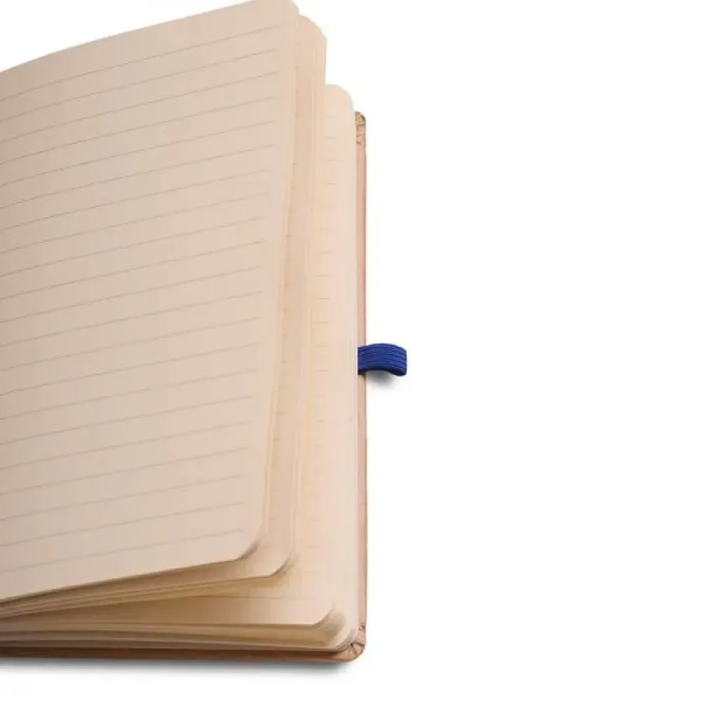 CADERNETA S/ PAUTA - 12,2X17CM - BEGE/AZUL