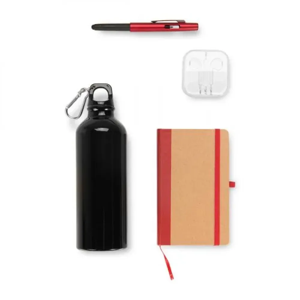 CADERNETA P/ ANOTAÇÕES COM CANETA - BEGE/VERMELHO