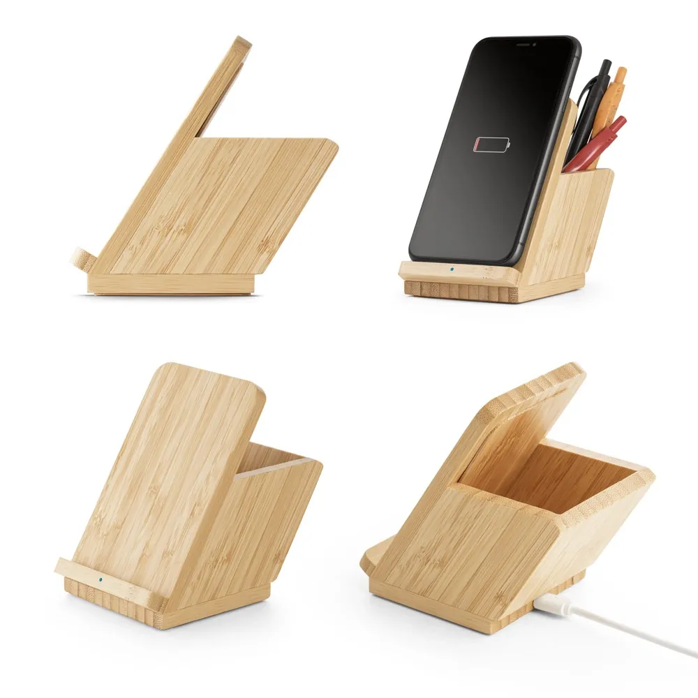 LEAVITT II. Carregador wireless em bambu-57940