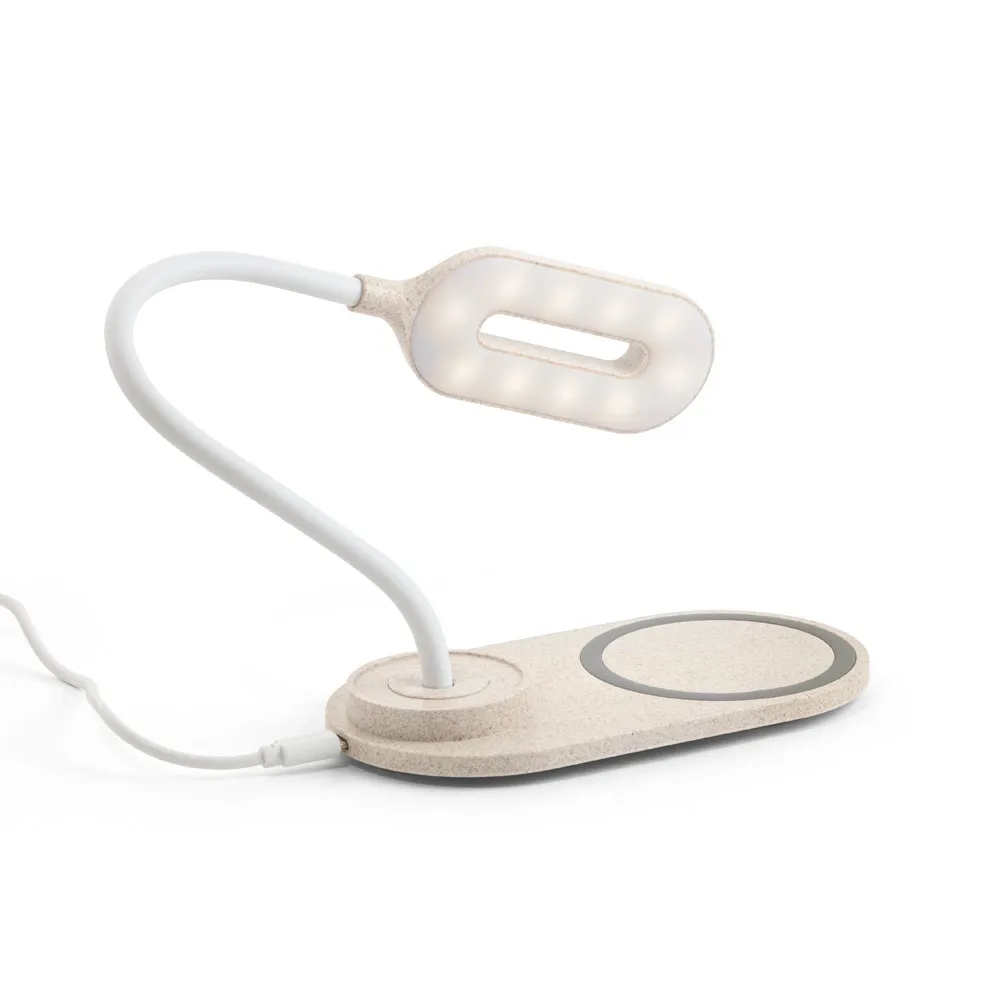 LEZZO. Luminária de mesa com carregador wireless