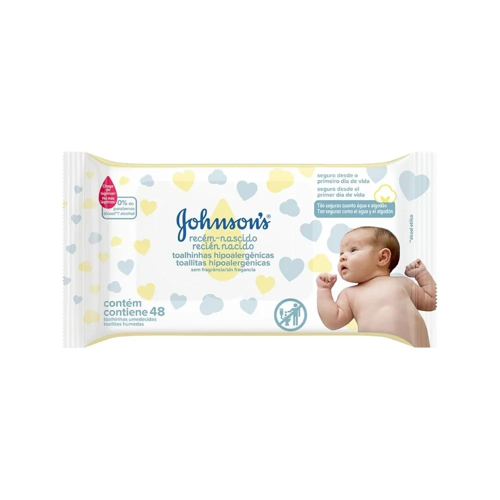 Lenços Umedecidos JOHNSONS® Baby Recém Nascido, 48 unidades-LCU1