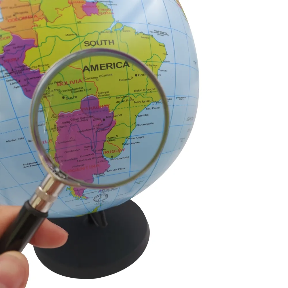 Lupa de 60mm com ato em Metal e Cabo de Plástico  Aumento 5x