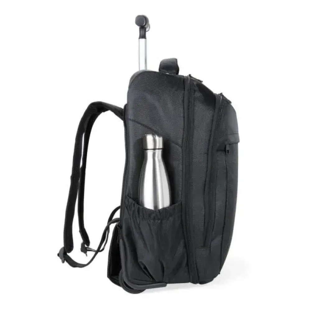 MOCHILA EM POLYESTER 600D COM RODINHA - 35L - PRETA