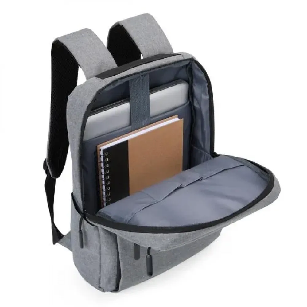 MOCHILA EM POLIÉSTER 300D - MELANGE CINZA - 14L